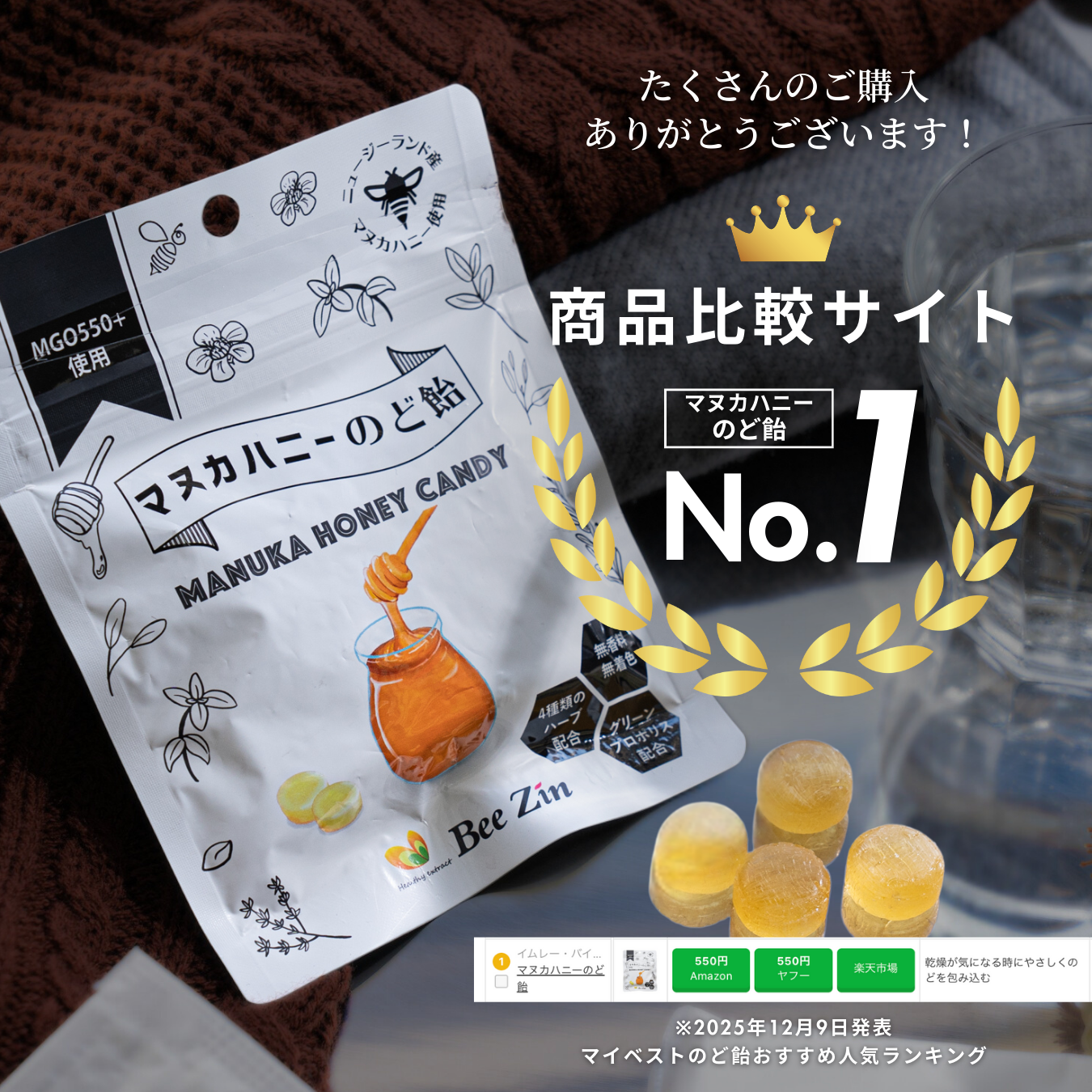 マヌカハニー MGO250 500g✖️2とキャンディ1袋セット マヌカハニー